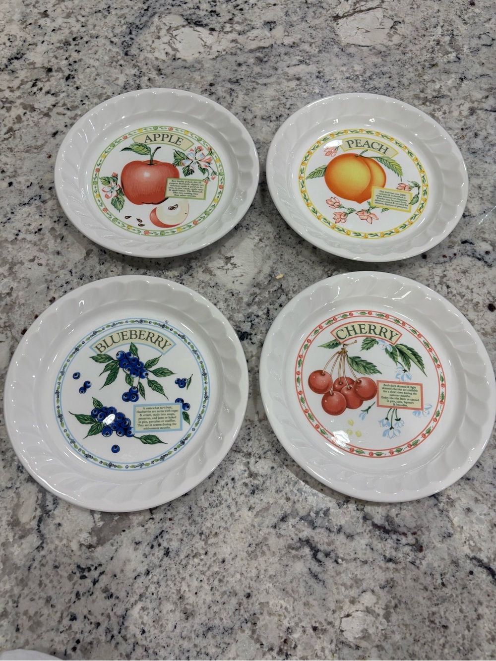 Vintage HiMark Golden Pie Collection 8-in Dessert Plates Set of 4